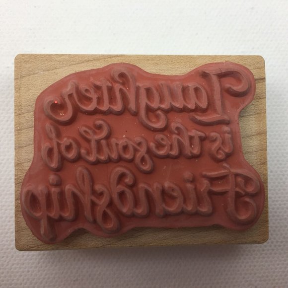 PSX Laughter is the Soul of Friendship Calligraphy Rubber Stamp Card Scrapbook - Picture 2 of 6